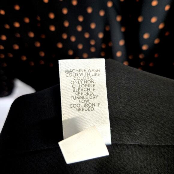 J Jill Wearever Collection Midi Dress Size L Black Polka Dot Belted Lined NWT - Picture 9 of 14